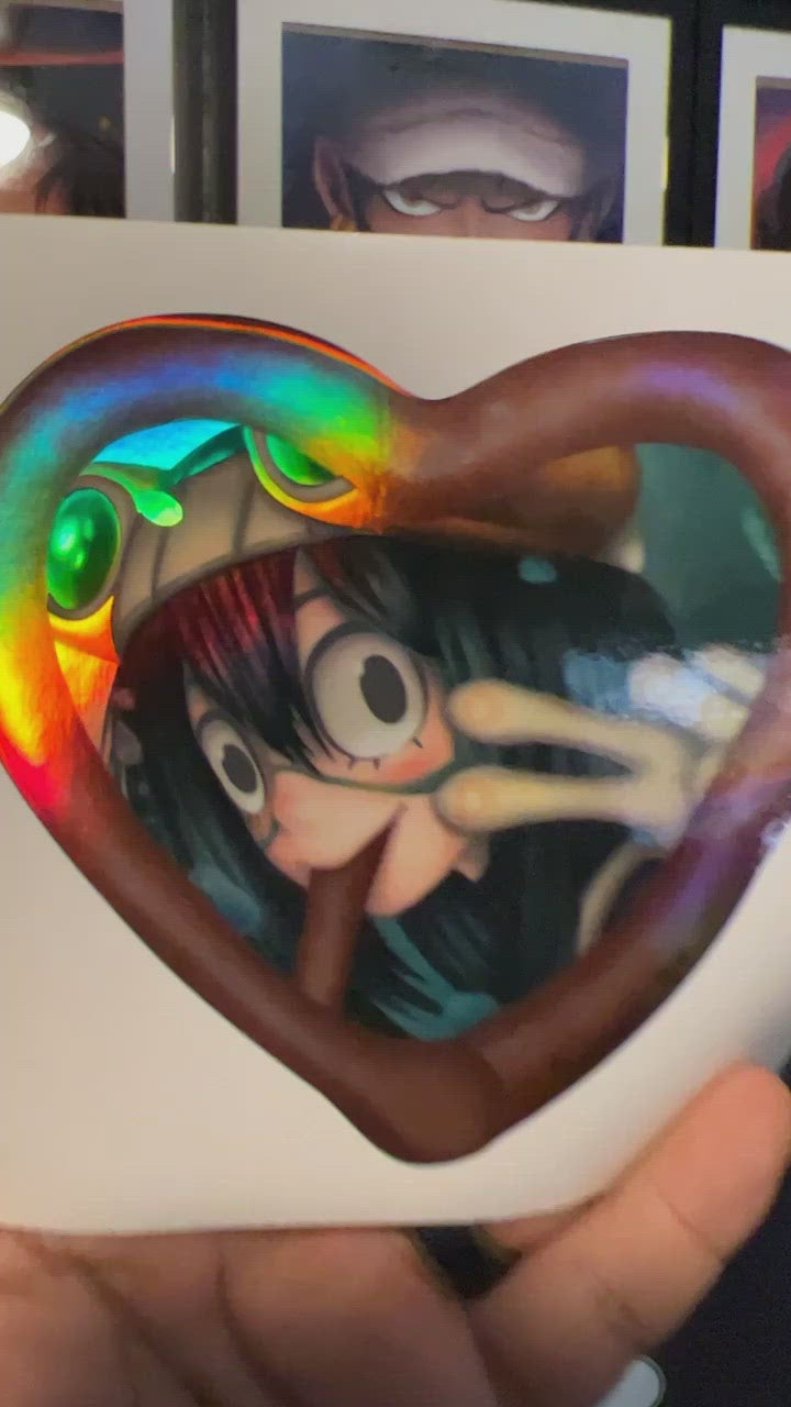 Froppy holographic heart stickers