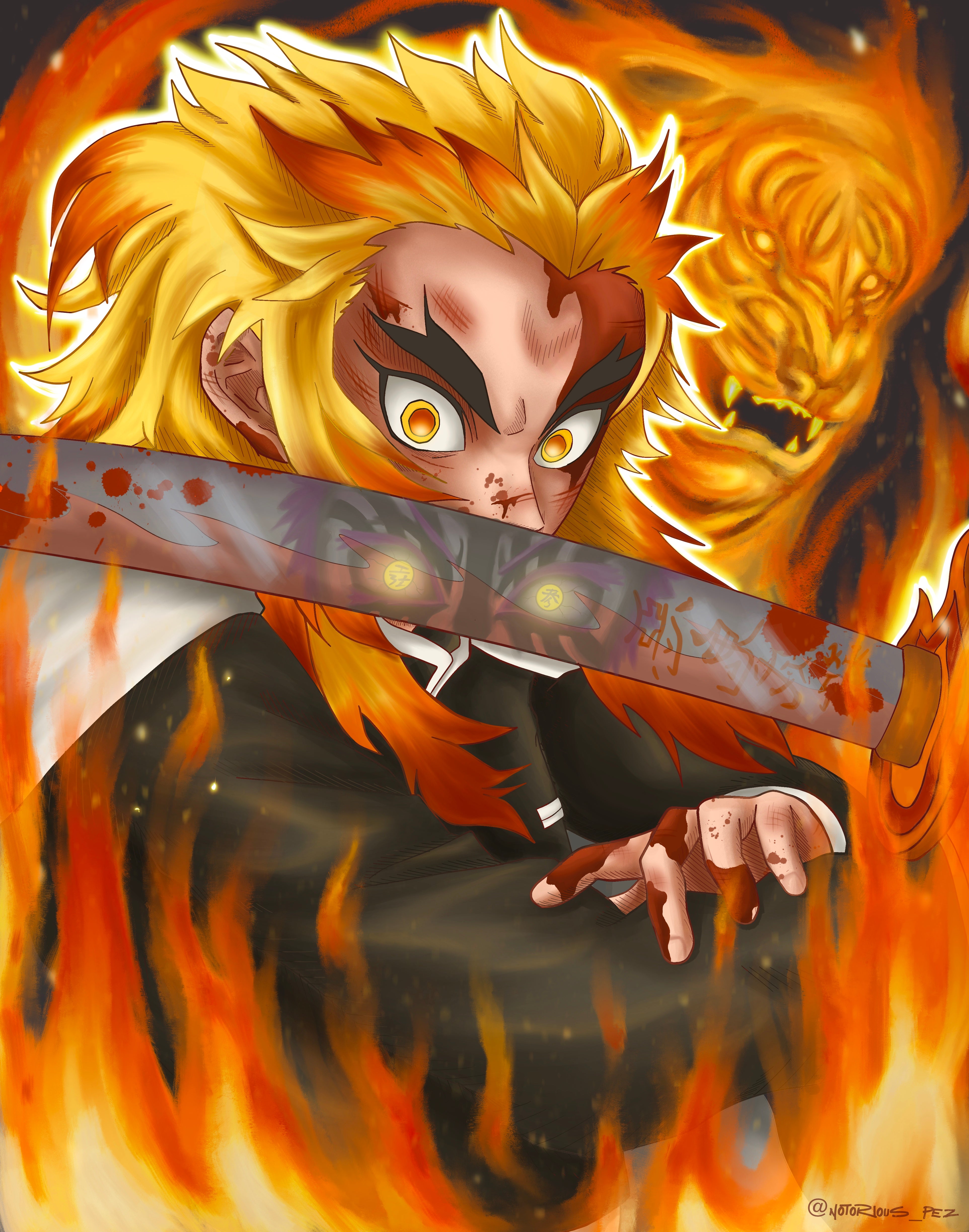 Rengoku Fan art' Sticker | Spreadshirt